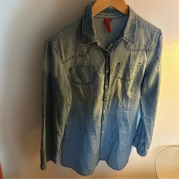 Elle Tops - Elle Denim Shirt Light Blue size L Women